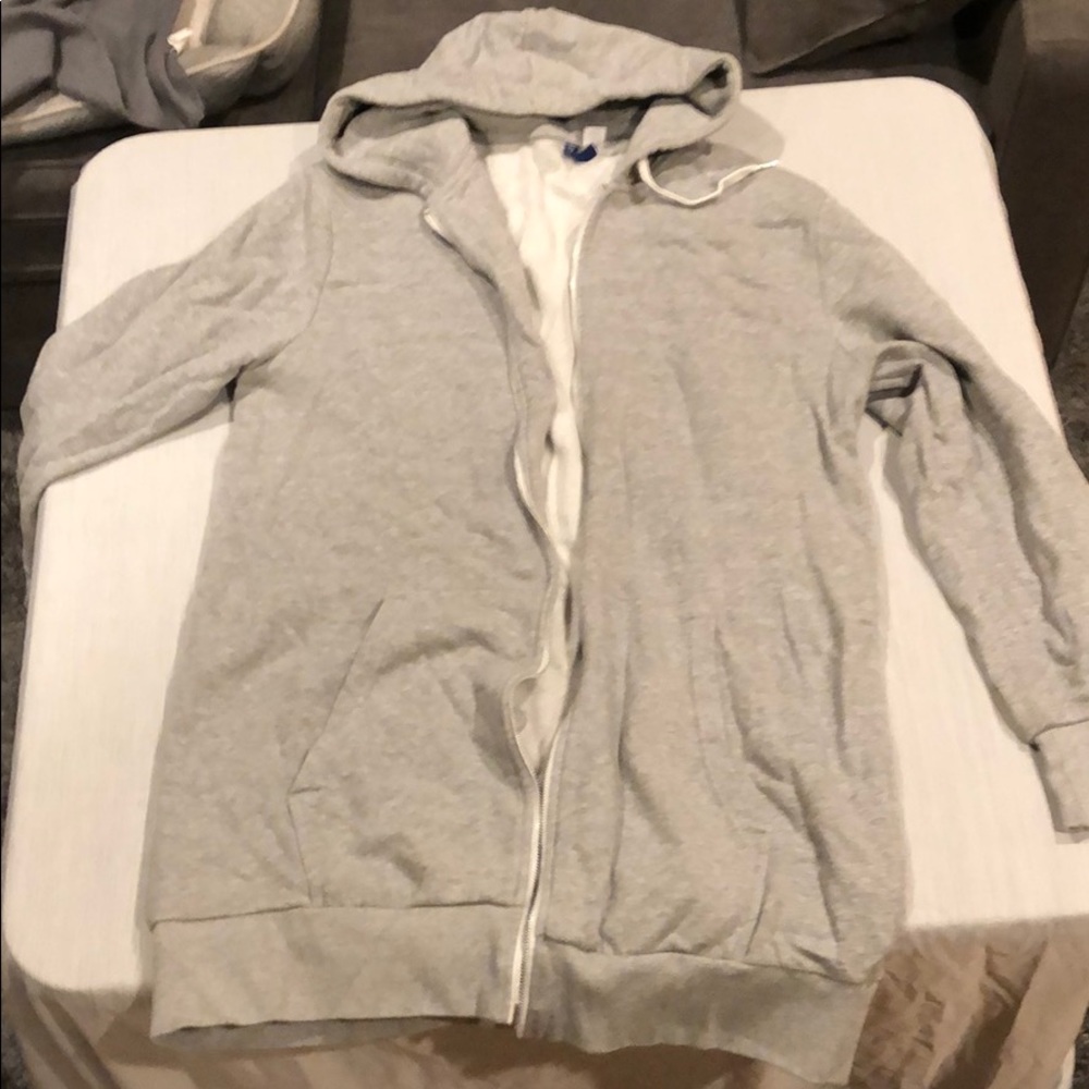 Oversized Grey Zip Up Sweatshirt